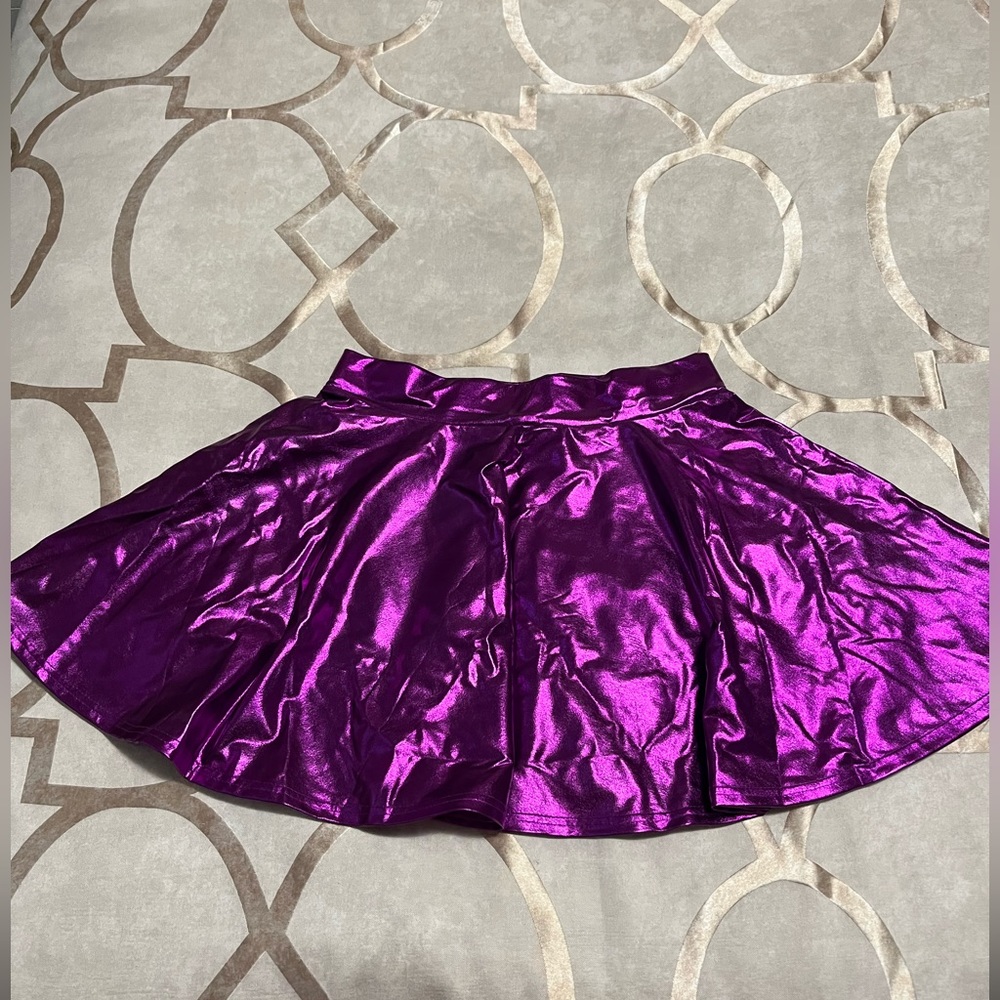 Metallic purple skater skirt